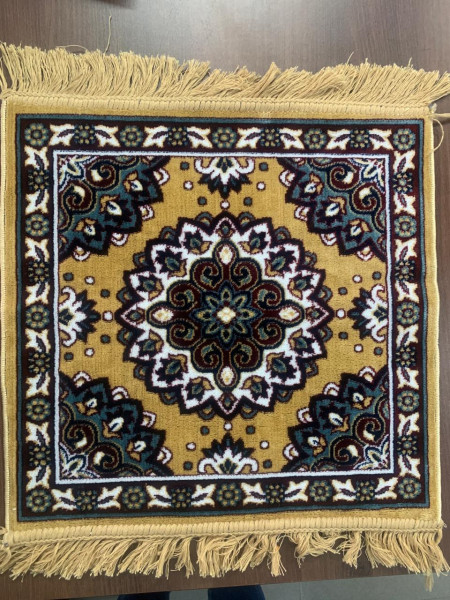 Aasan | Pooja Mat | Carpet Finish - Camel Brown