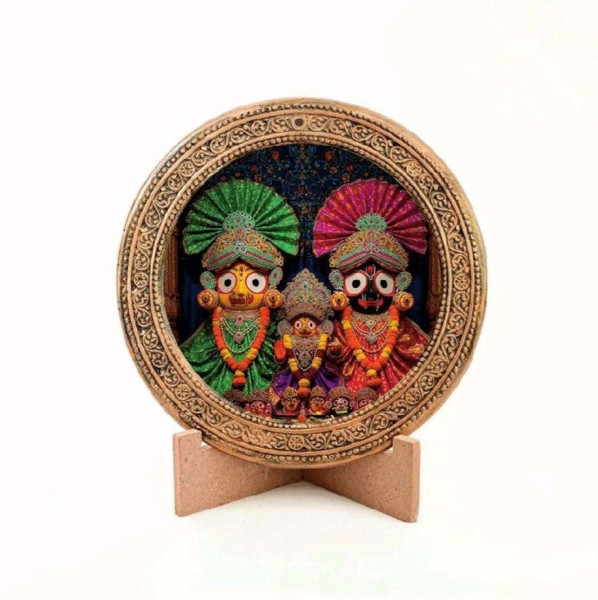 Gaumaya Craft | Wall Hanging | Laminate | Jagannath Balabhadra Subhadra | GC030
