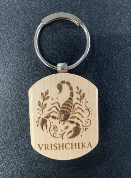 Wooden Key Chain - Vrishchika - Engraved