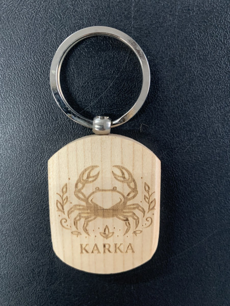 Wooden Key Chain - Karka - Engraved