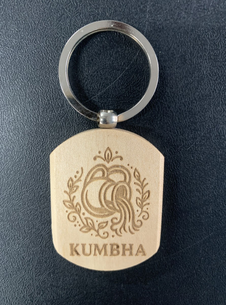 Wooden Key Chain - Kumbh - Engraved