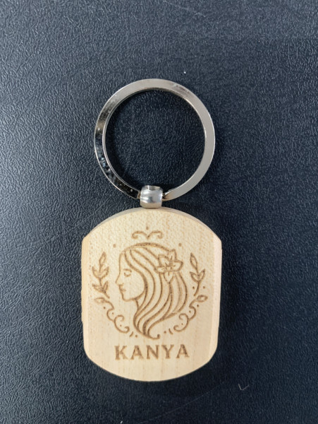 Wooden Key Chain - Kanya - Engraved