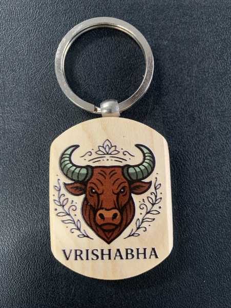 Wooden Key Chain - Vrishabha - UV Printing