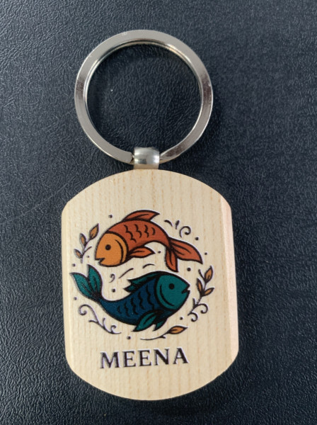 Wooden Key Chain - Meena - UV Printing