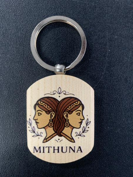 Wooden Key Chain - Mithuna - UV Printing