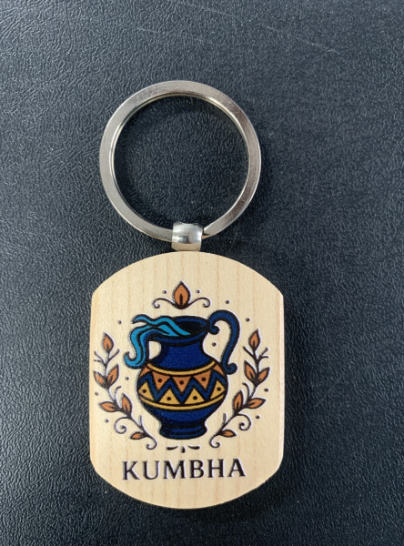 Wooden Key Chain - Kumbh - UV Printing