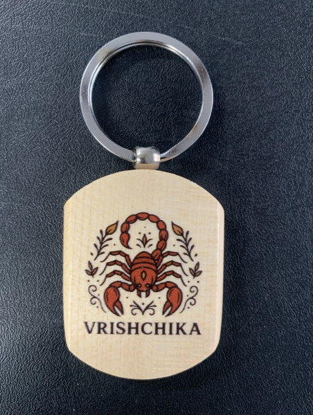 Wooden Key Chain - Vrishchika - UV Printing