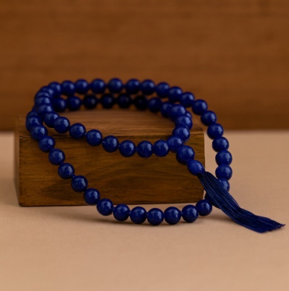 Blue Sapphire Mala - 108 + 1 Beads 8 MM