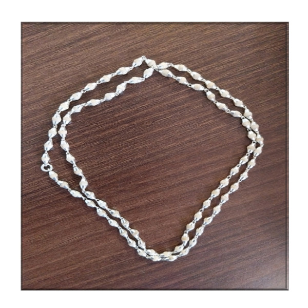 Silver Tulsi Mala - Small - Cup Pattern -SI001