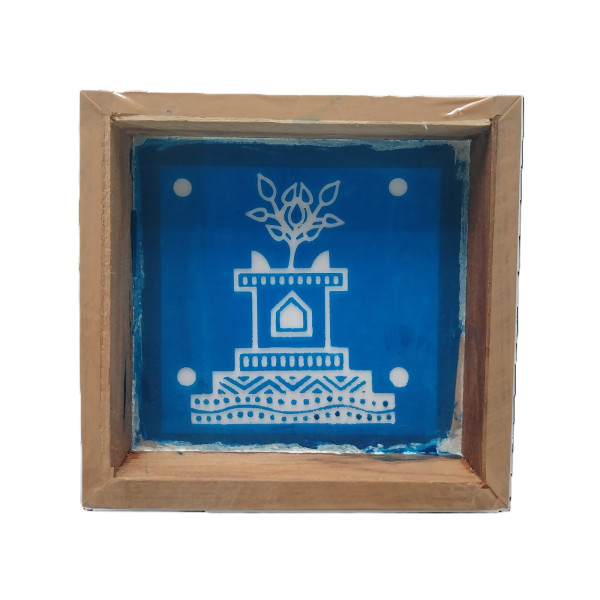 Stencil Rangoli | Thulasi | Wooden Frame | 5" x 5" | SR018