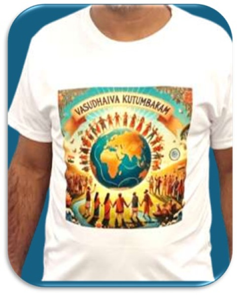 T. Shirt | Vasudhaiva Kutumbakam | Sublimation Printing | White | XXL